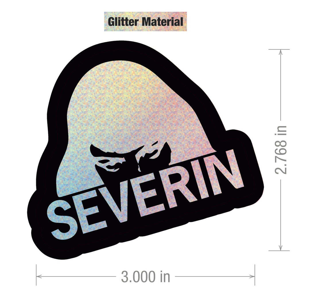 2 Severin Logo Glitter Stickers