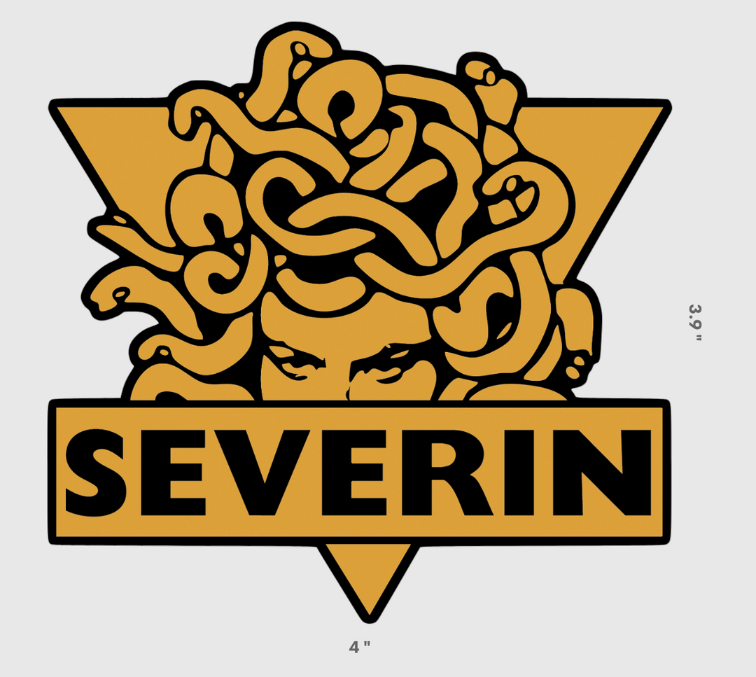 Medusa | Severin Logo Brushed Aluminum Sticker