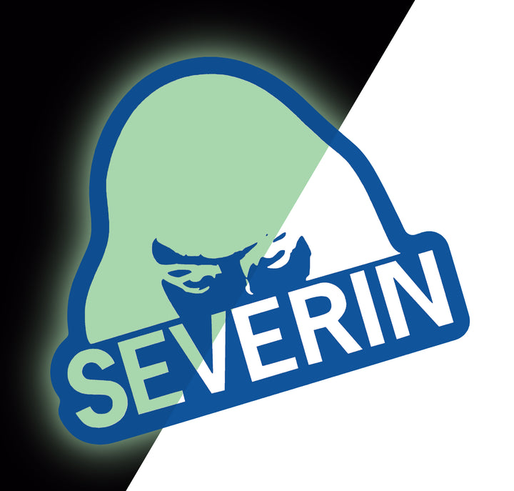 2 Severin Logo Glow-In-The-Dark Stickers
